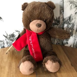 BABY’S 1st CHRISTMAS Teddy Bear Hallmark Plush Toy Stuffed Animal NWT